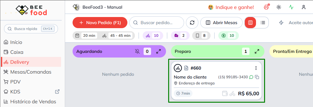 Buscar o pedido na lista