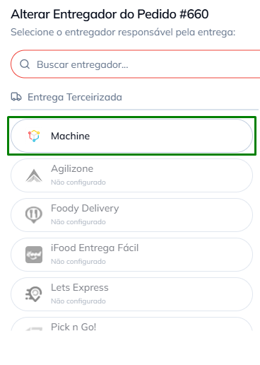 Selecionar Machine