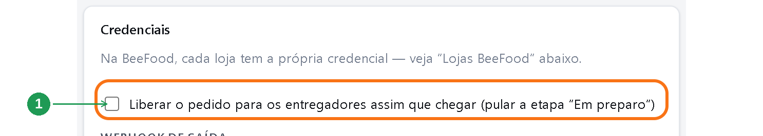Opção para liberar o pedido aos entregadores assim que chegar