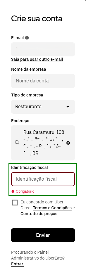 Uber Direct — CNPJ