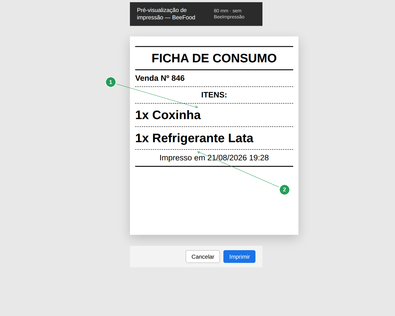 Preview da ficha em lista com todos os itens