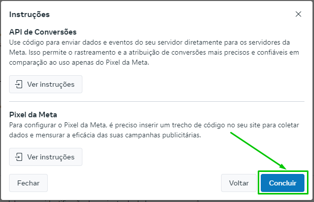 Tela de conclusão da criação da fonte na Meta