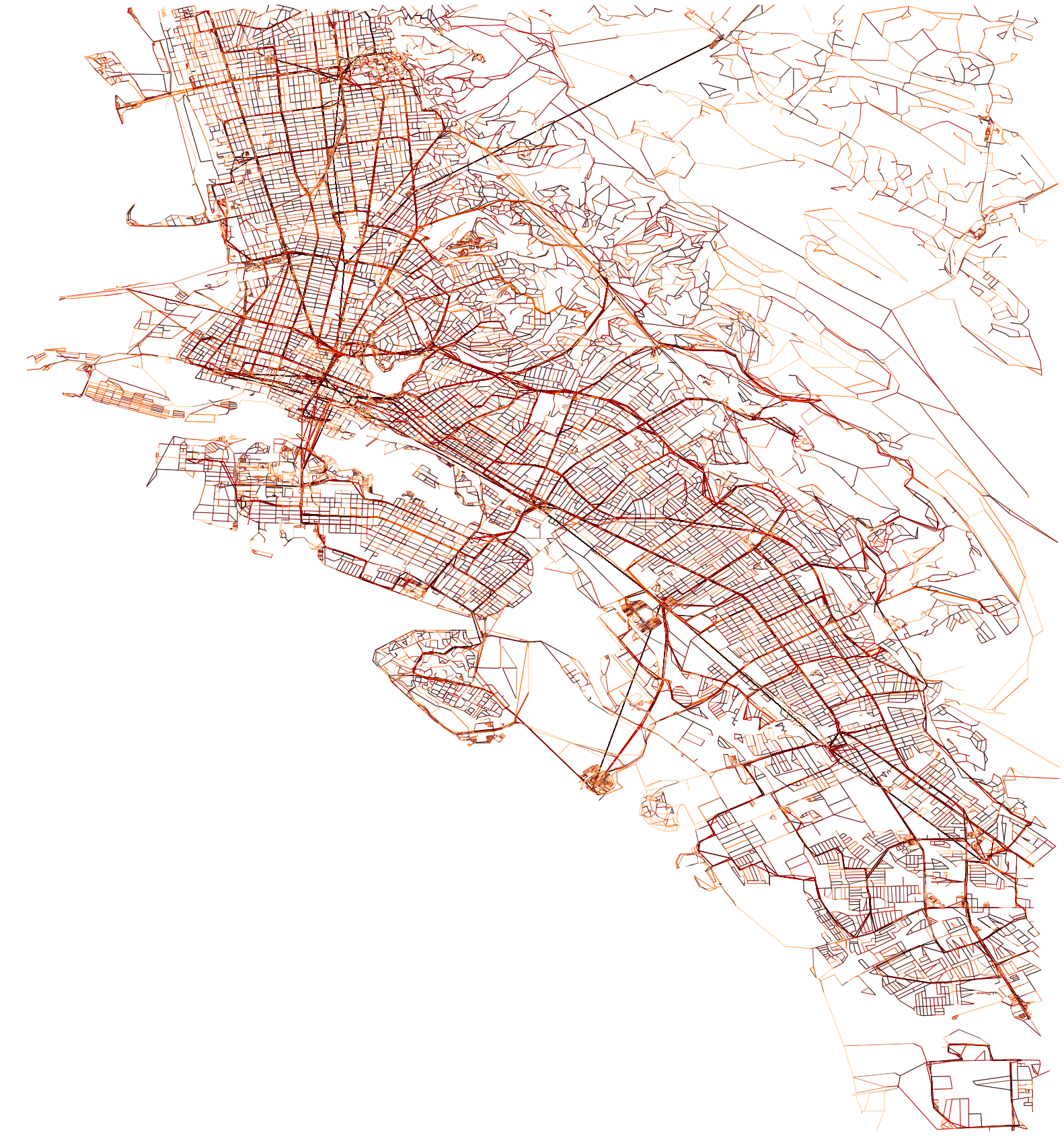 Integrated AC Transit and BART transit and pedestrian network travel times for Oakland, CA