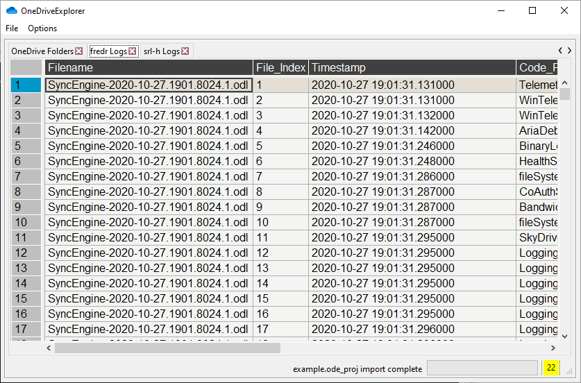 ODL logs