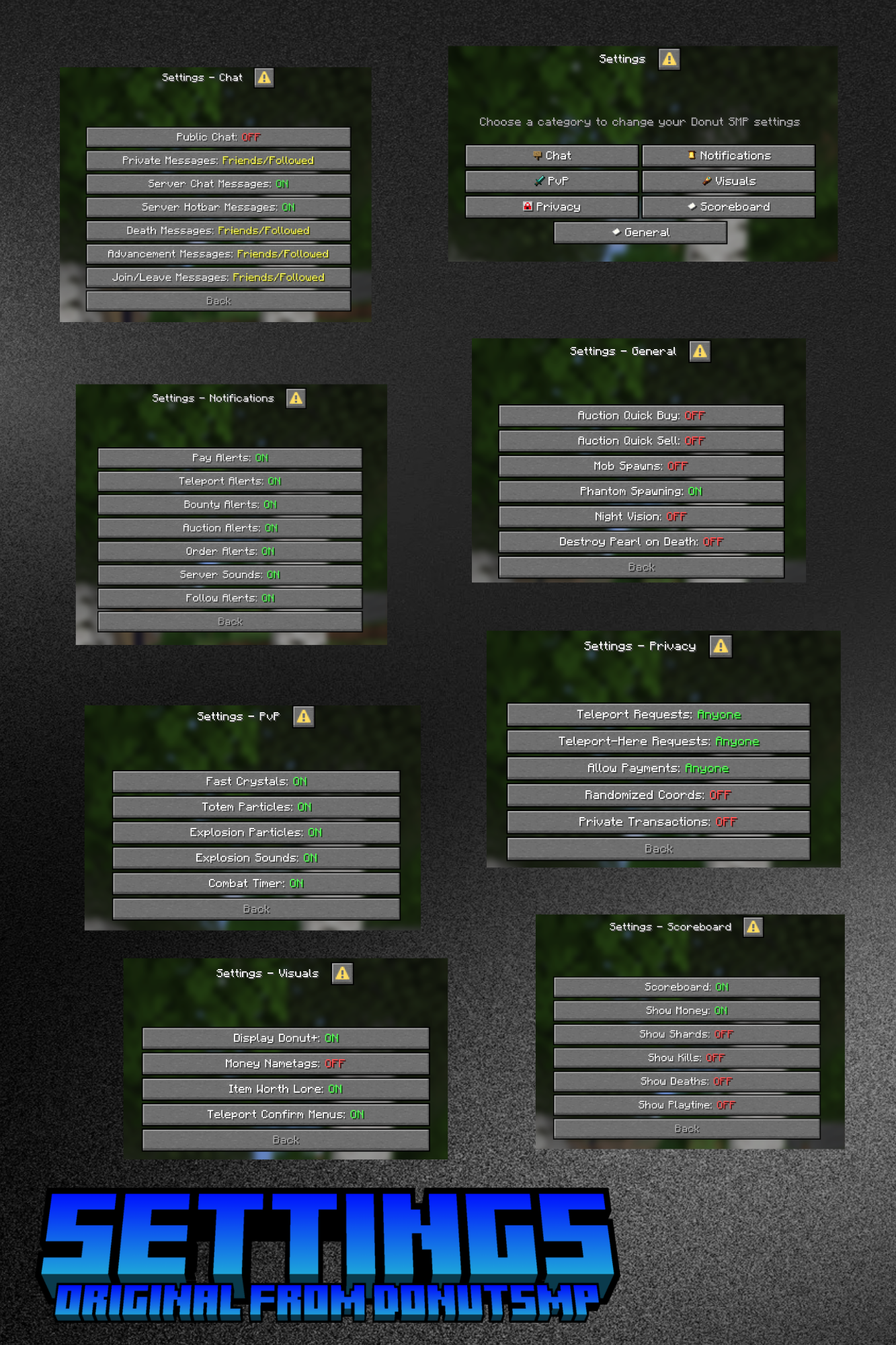 Settings - Original DonutSMP