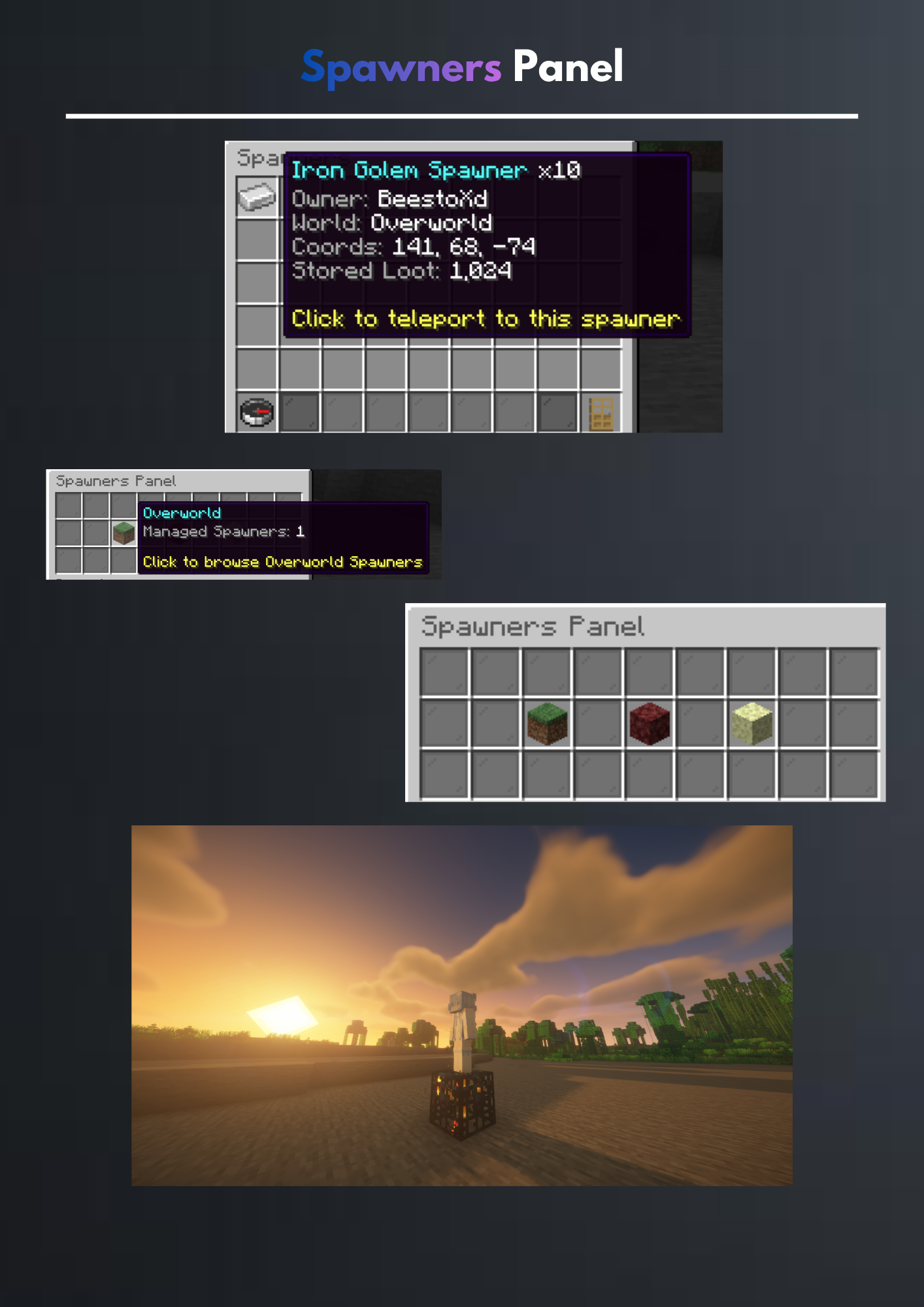Admin panel and selling