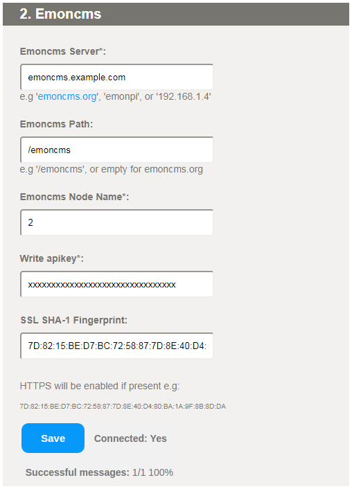 emoncms setup