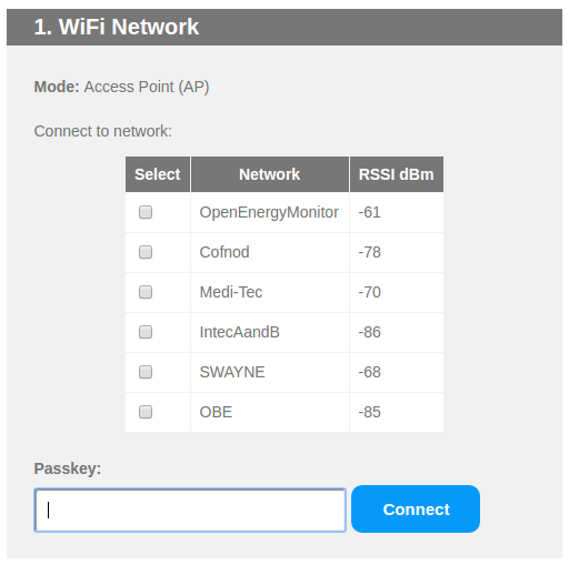 Wifi setup