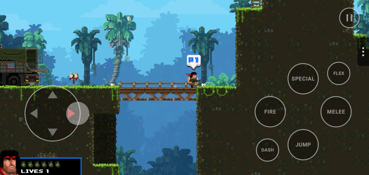 On-screen controls in a level