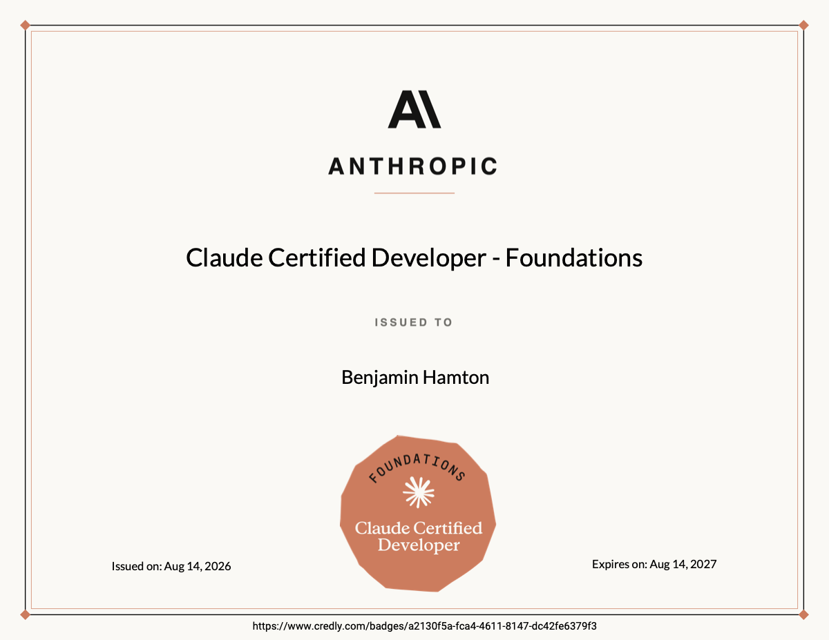 Claude Certified Developer - Foundations