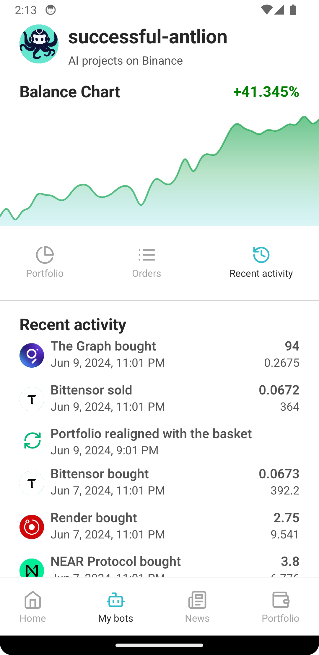 Follow each trade and profits of your OctoBot from your mobile