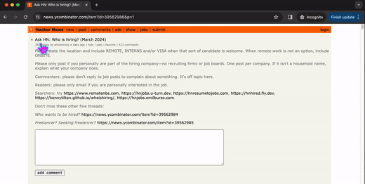 "Ask HN: Who's hiring?" March 2024