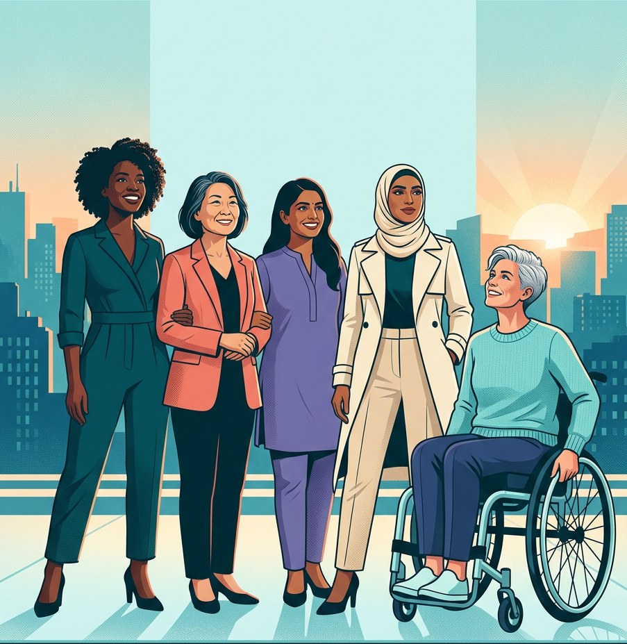 Illustration of diverse women collaborators
