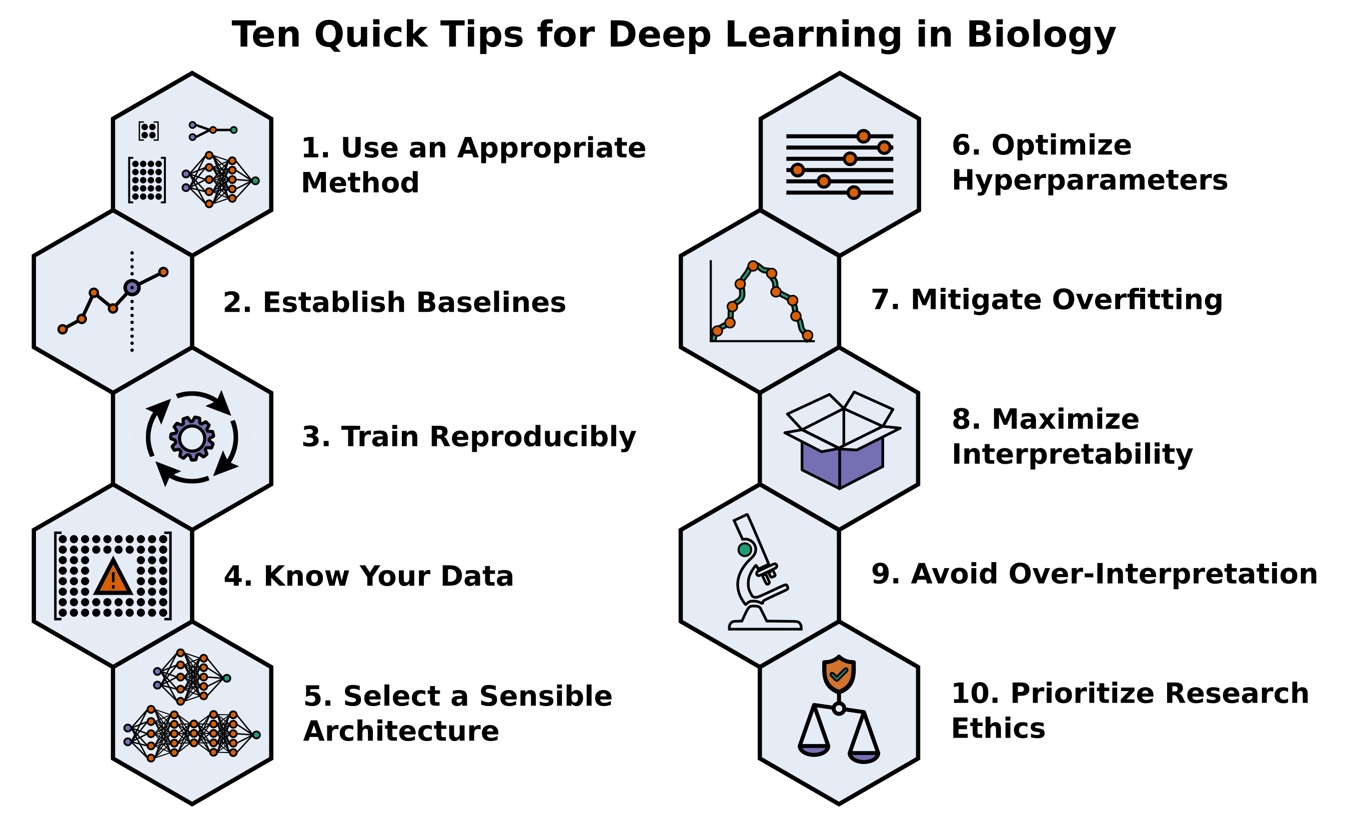 Ten Quick Tips for Deep Learning in Biology