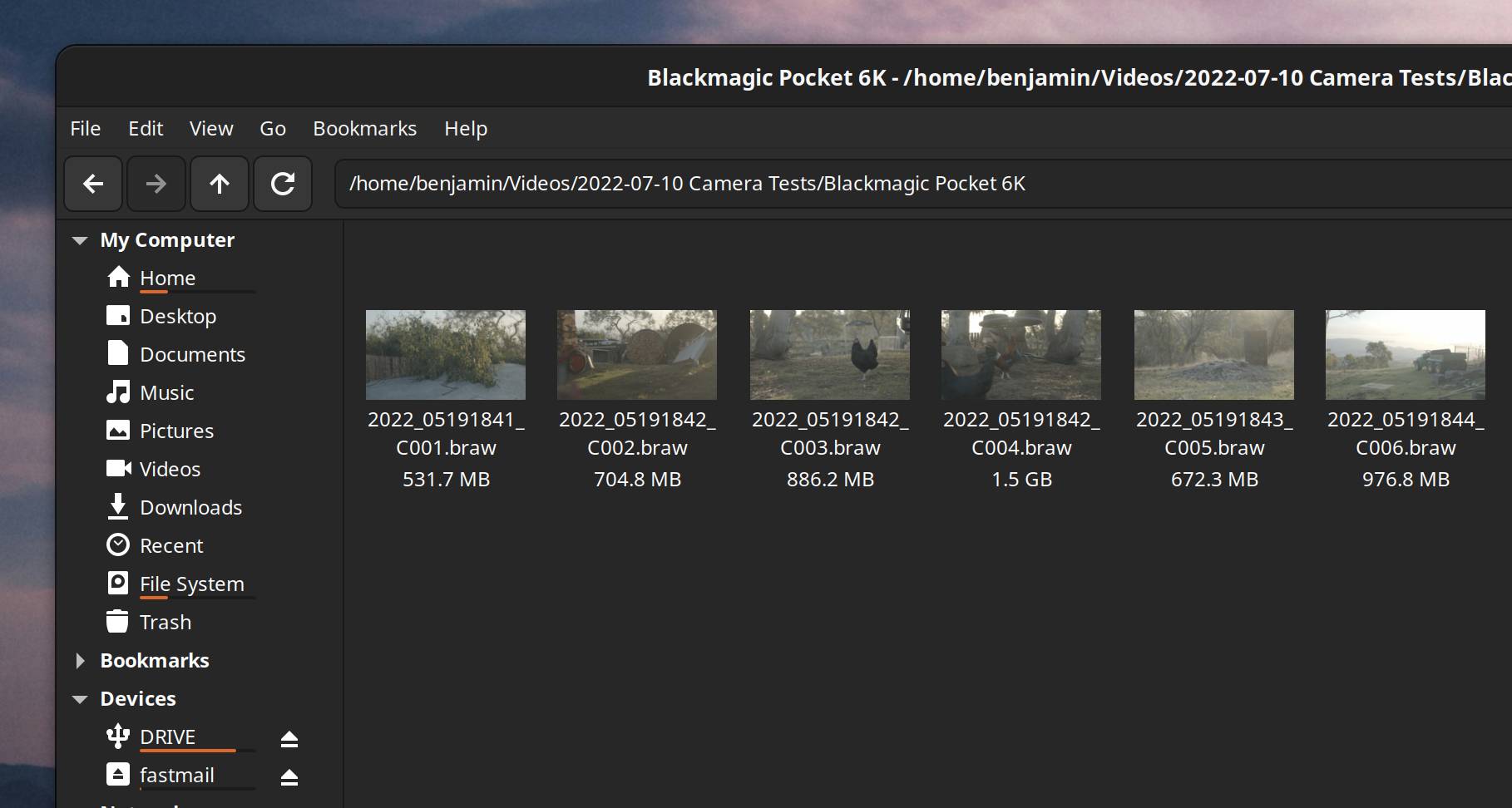 Blackmagic RAW thumbnails in Nemo