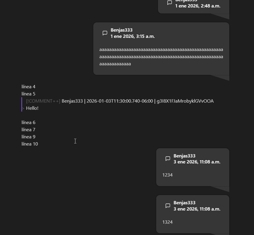 Command adding sub-comments