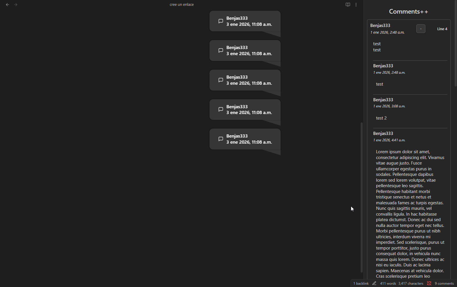 Navigate to the comment reference