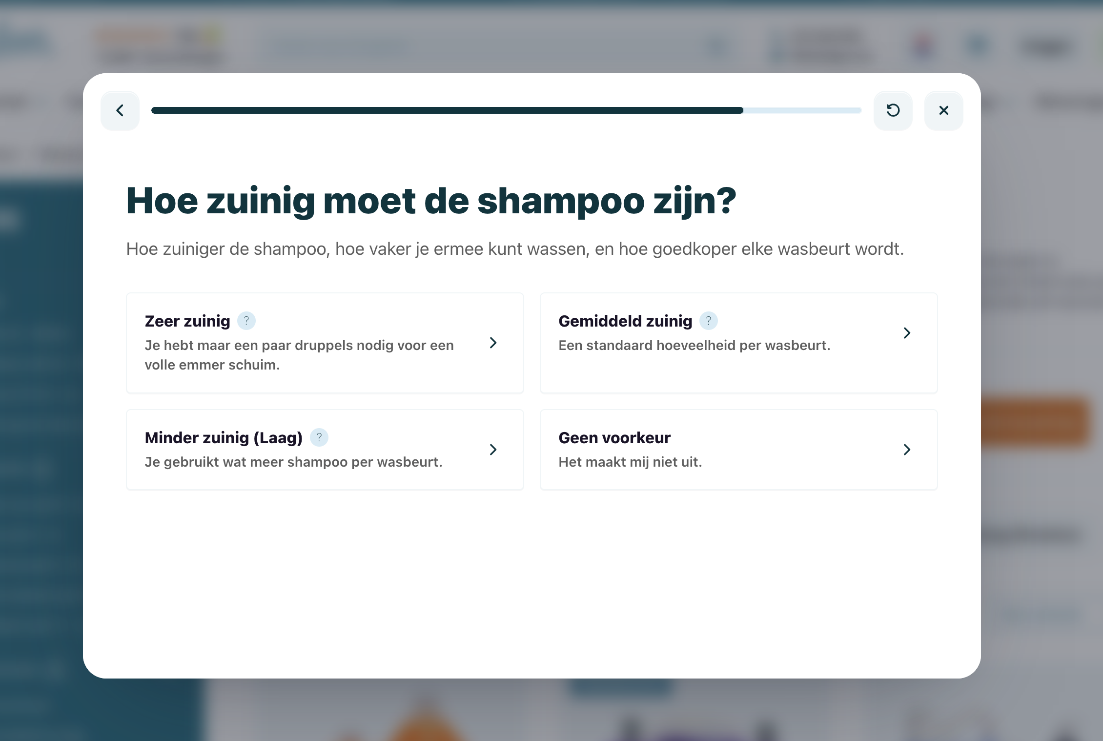 Guided selling question