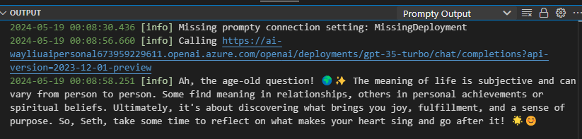 Prompty Output