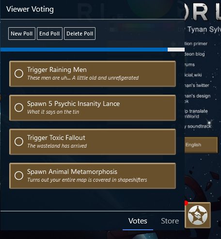 user voting screen