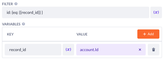 Filter and variables