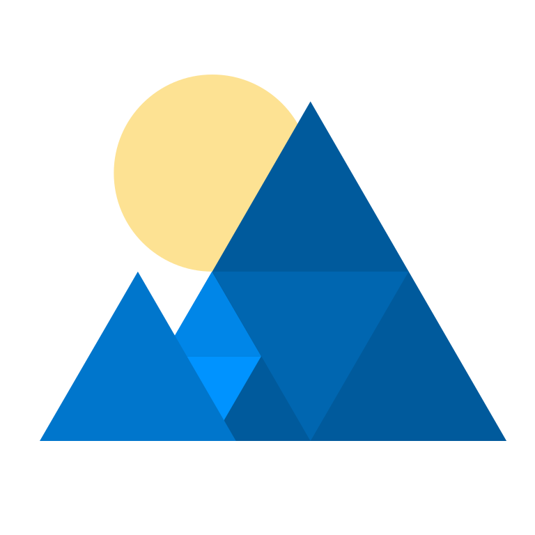 Dawn's logo: a sun rising behind a stylized mountain inspired by the WebGPU logo.