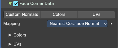 Face Corner Data