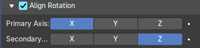 Align Rotation subpanel