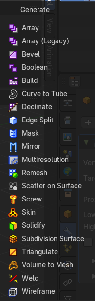Generate modifiers (Mesh)