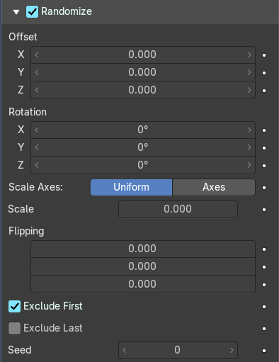 Randomize subpanel