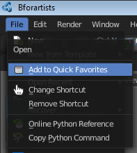 Adding an operator to the Quick menu