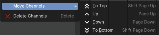 Move Channels submenu