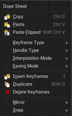 Dope Sheet Context Menu