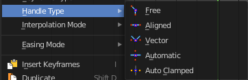 Handle Type submenu
