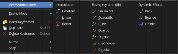 Interpolation Mode submenu