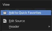 Quick Favorites menu