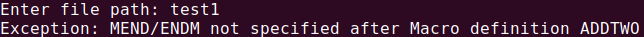 error: MEND/ENDM for Macro not found
