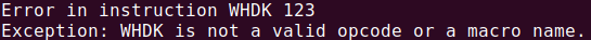 error: Invalid Opcode/Macro name