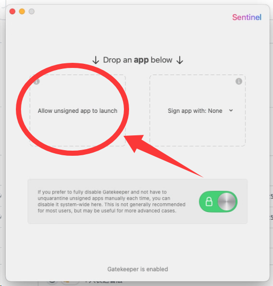 sentinel add app