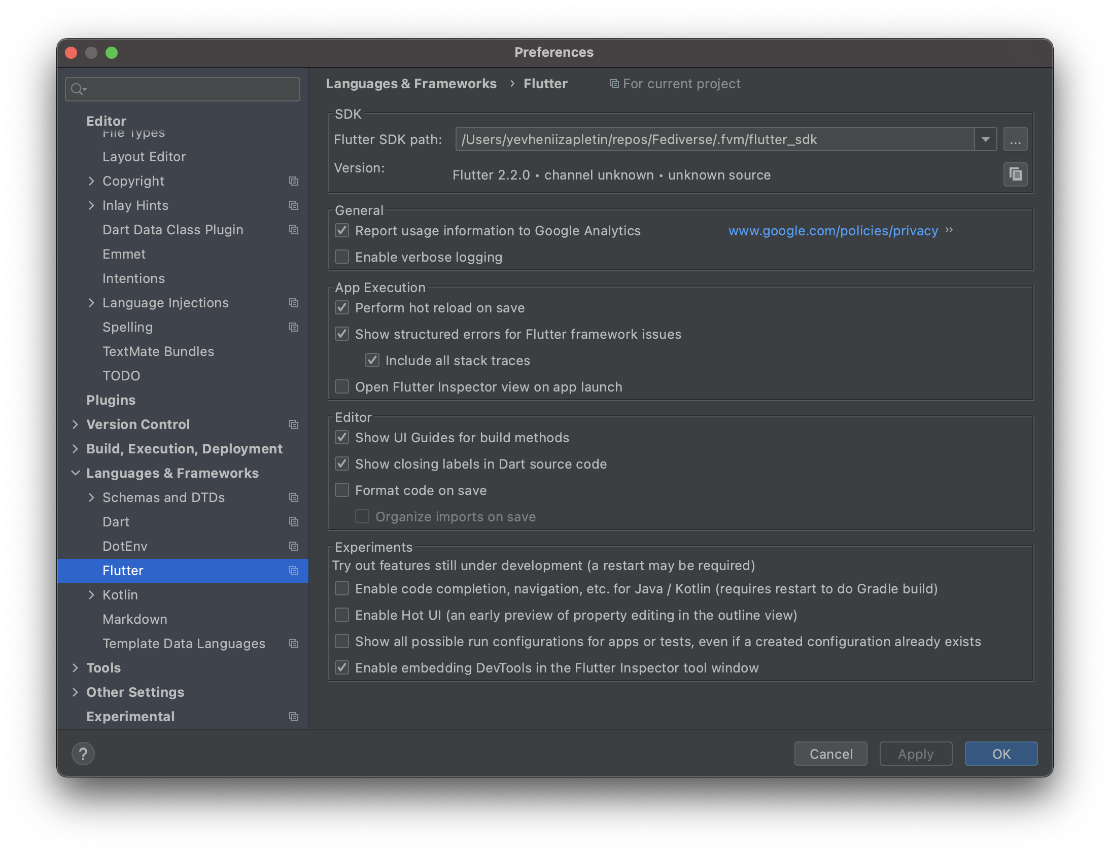 Config Flutter SDK