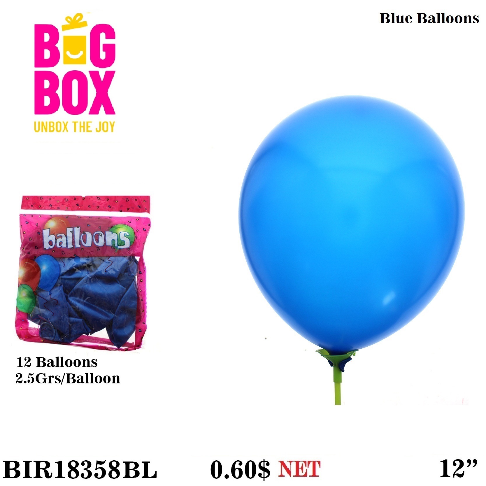 Balloons , Sticks & Inflators BIR18358BL