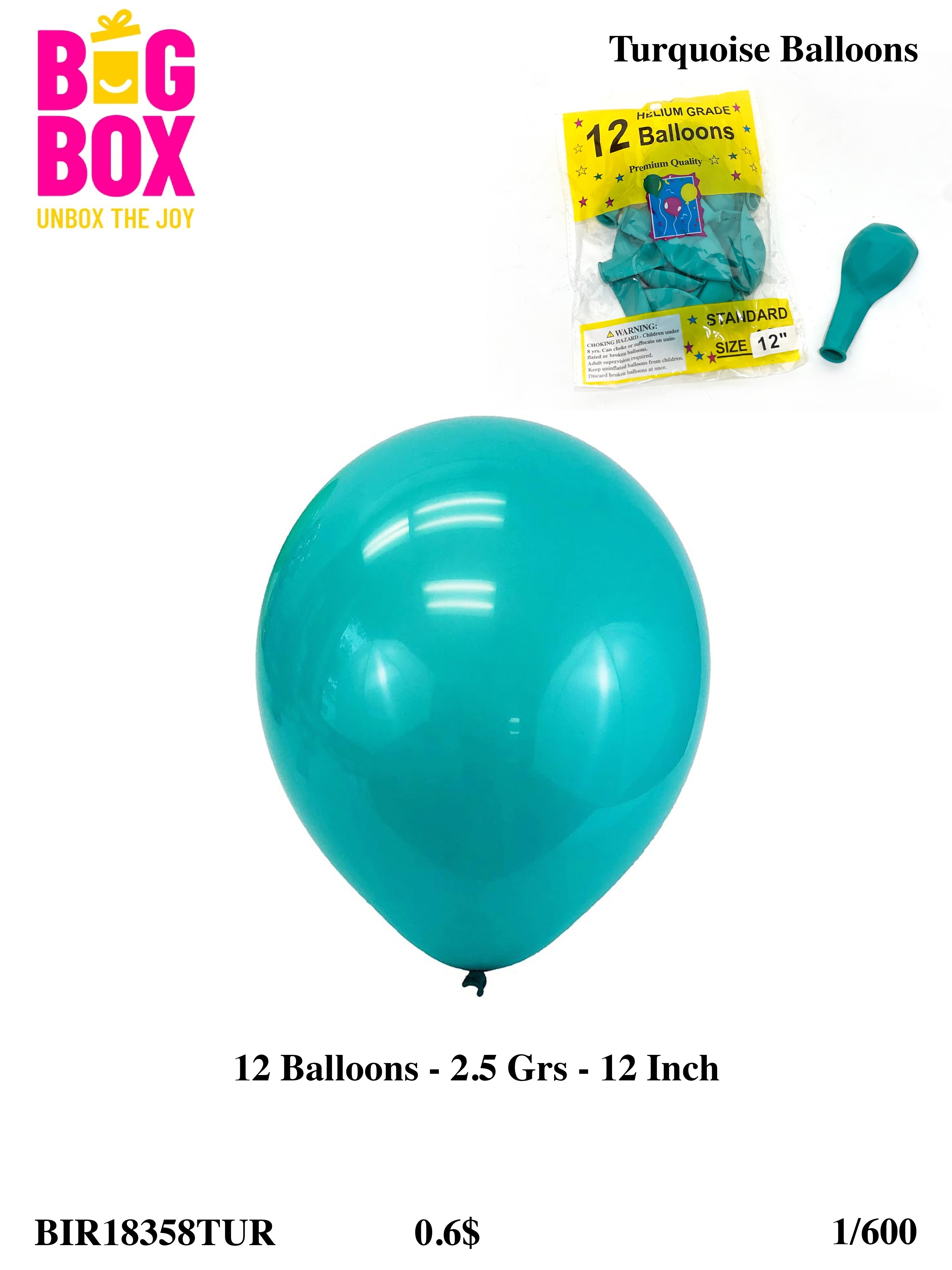 Balloons , Sticks & Inflators BIR18358TUR