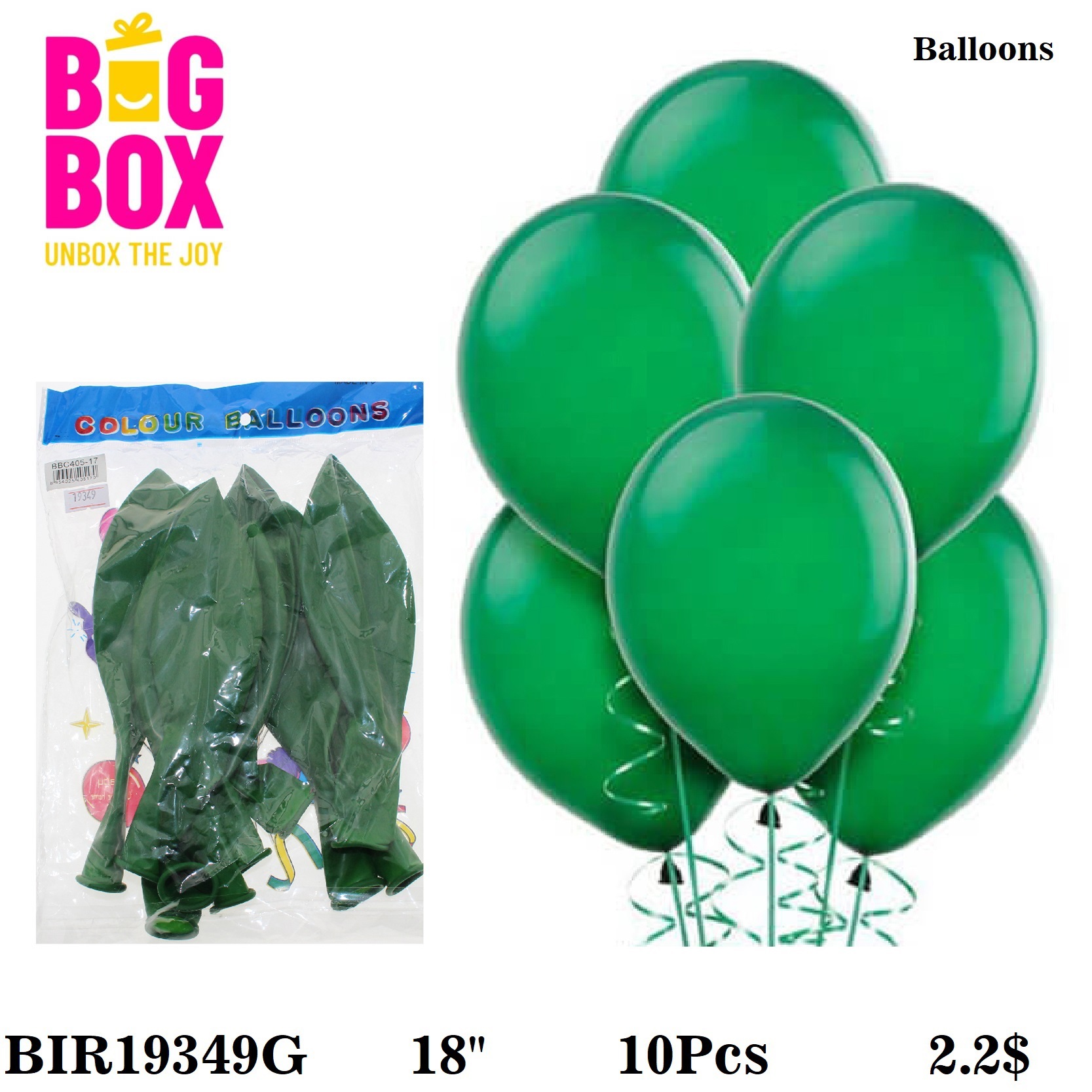Balloons , Sticks & Inflators BIR19349G
