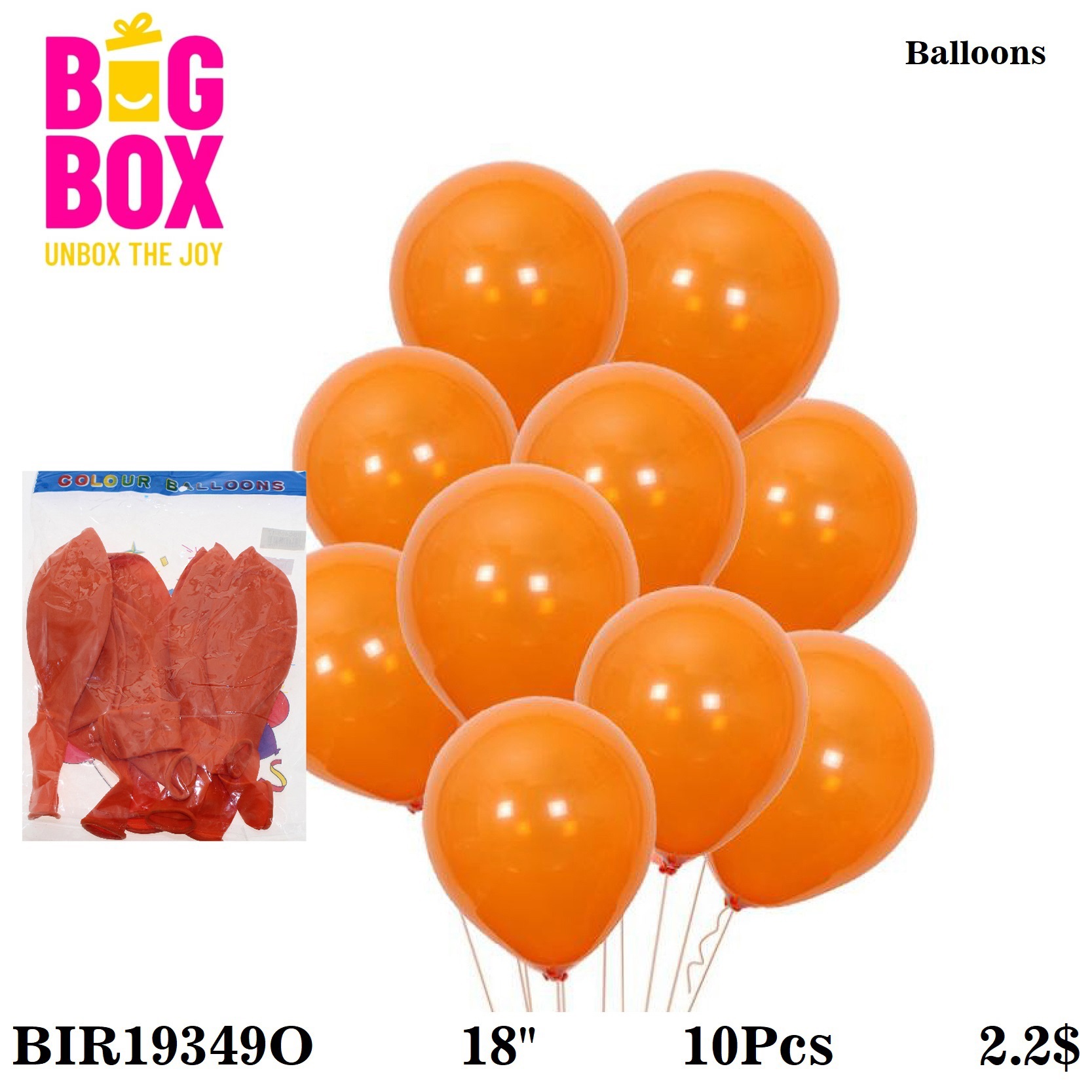 Balloons , Sticks & Inflators BIR19349O