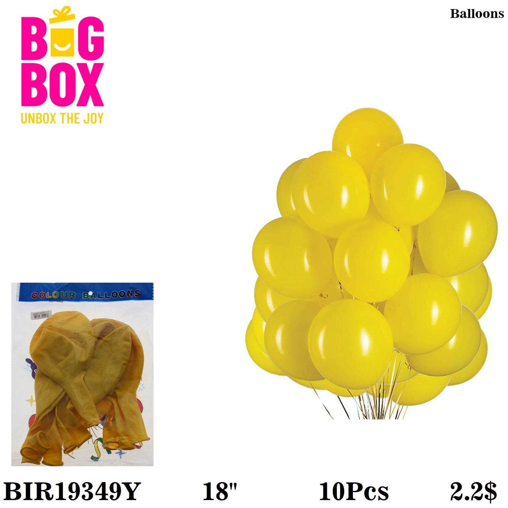 Balloons , Sticks & Inflators BIR19349Y