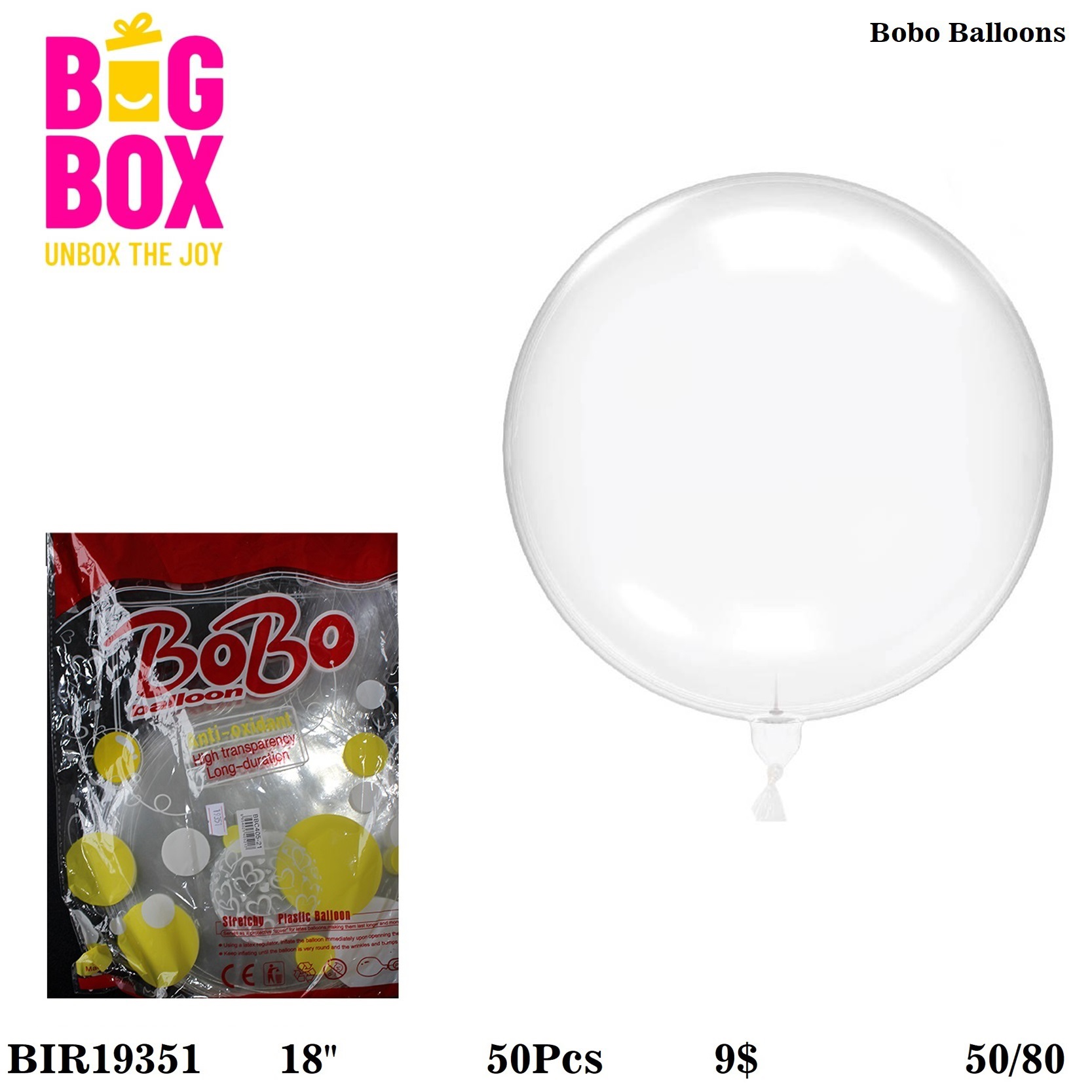 Balloons , Sticks & Inflators BIR19351