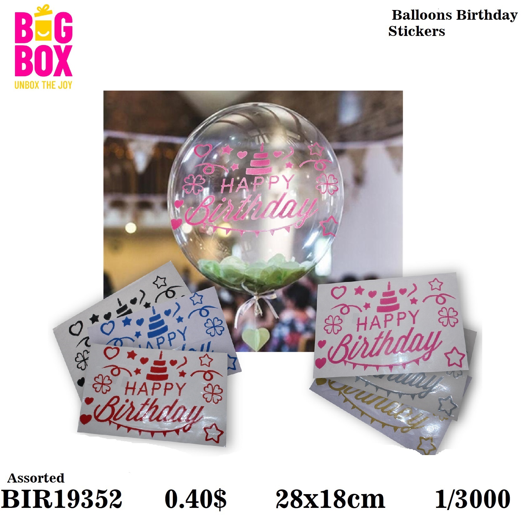 Balloons , Sticks & Inflators BIR19352