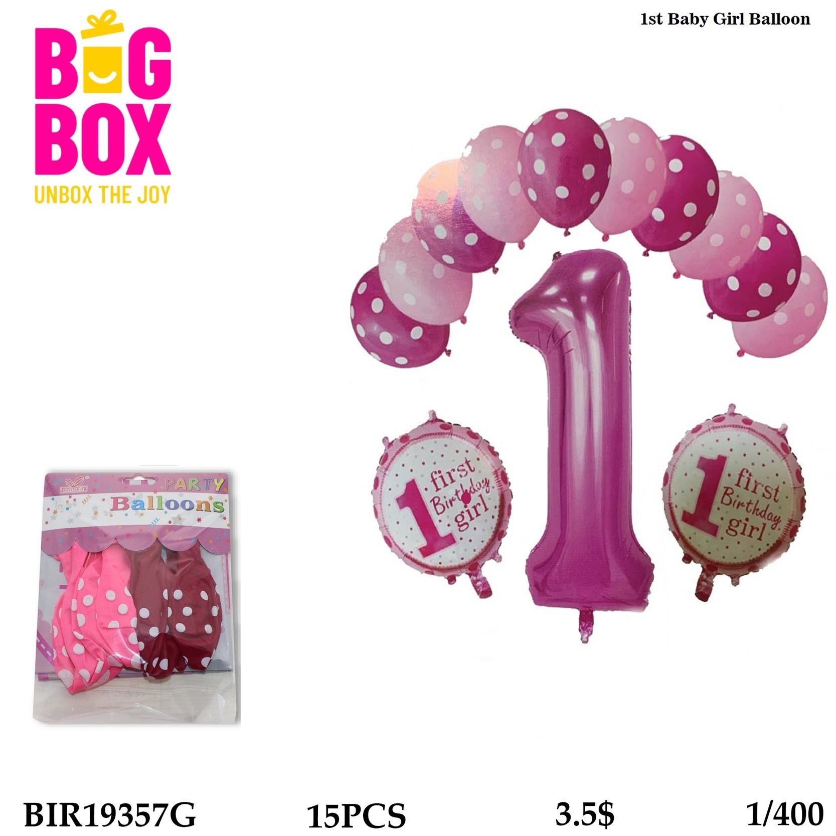 Balloons , Sticks & Inflators BIR19357G