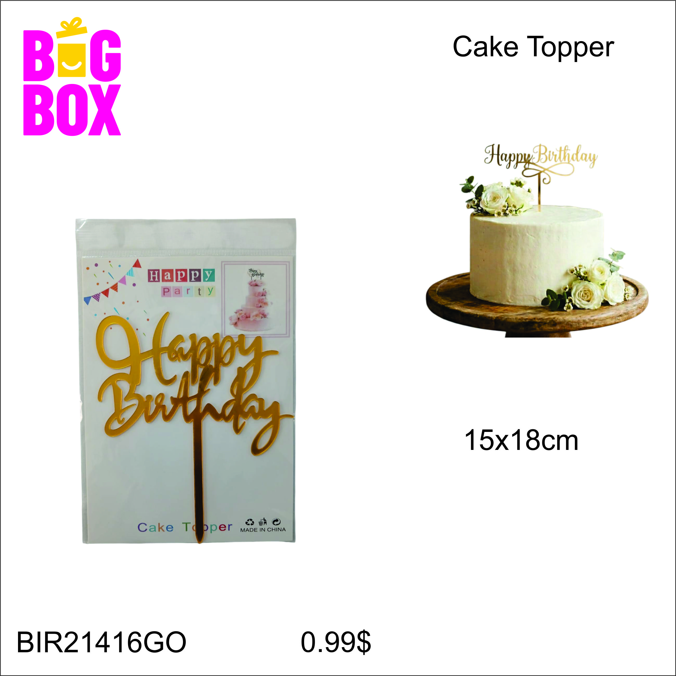 Cake Toppers & Cutters BIR21416GO