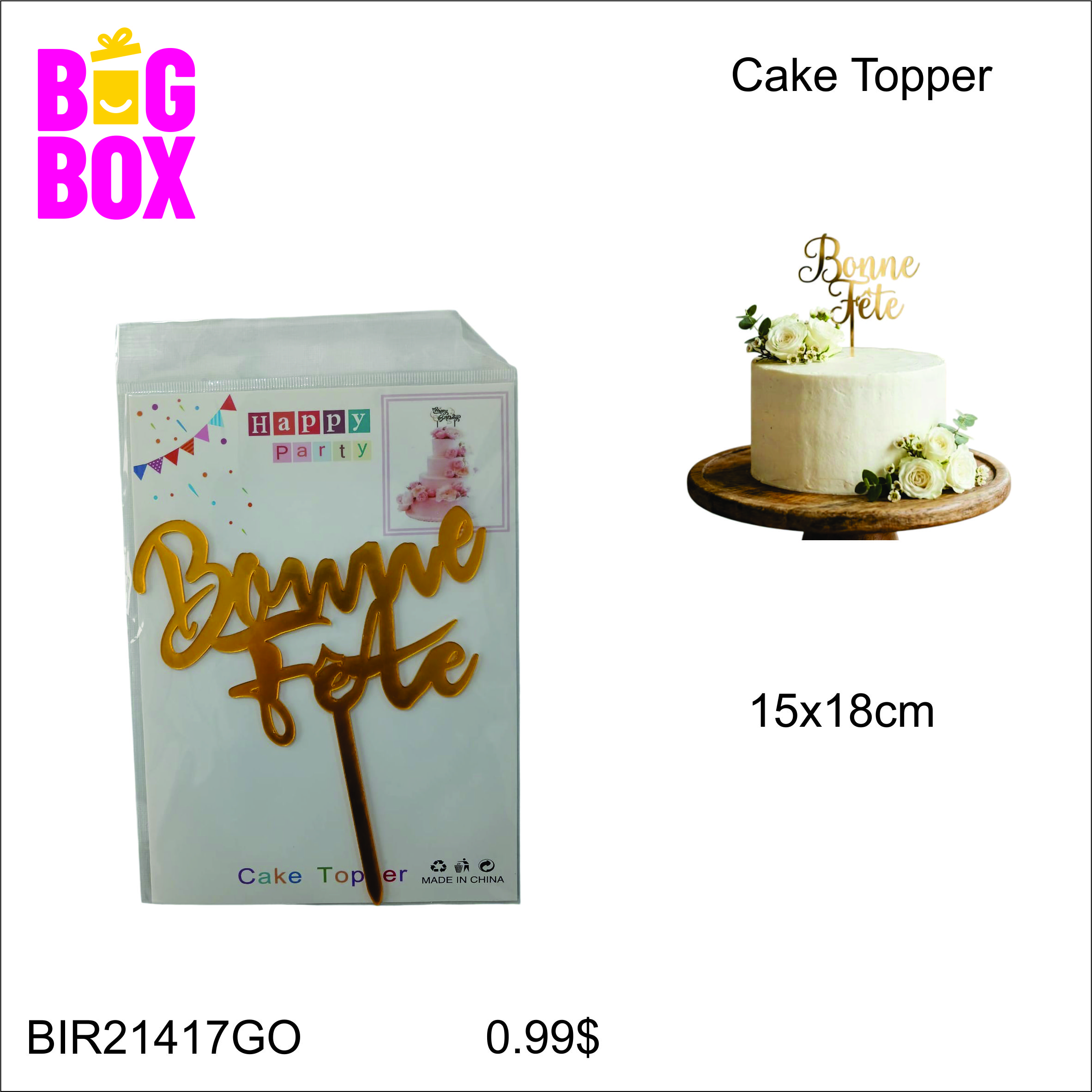 Cake Toppers & Cutters BIR21417GO